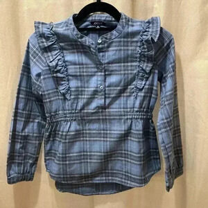 Joe’s Girls Long Sleeve Blue Plaid Shirt M(8-10)